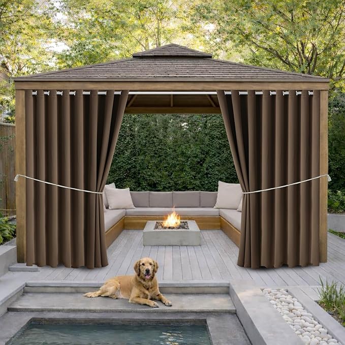 DIVA EN CAMINO DEC Outdoor Patio Curtain Waterproof Darkening Thermal Insulat...