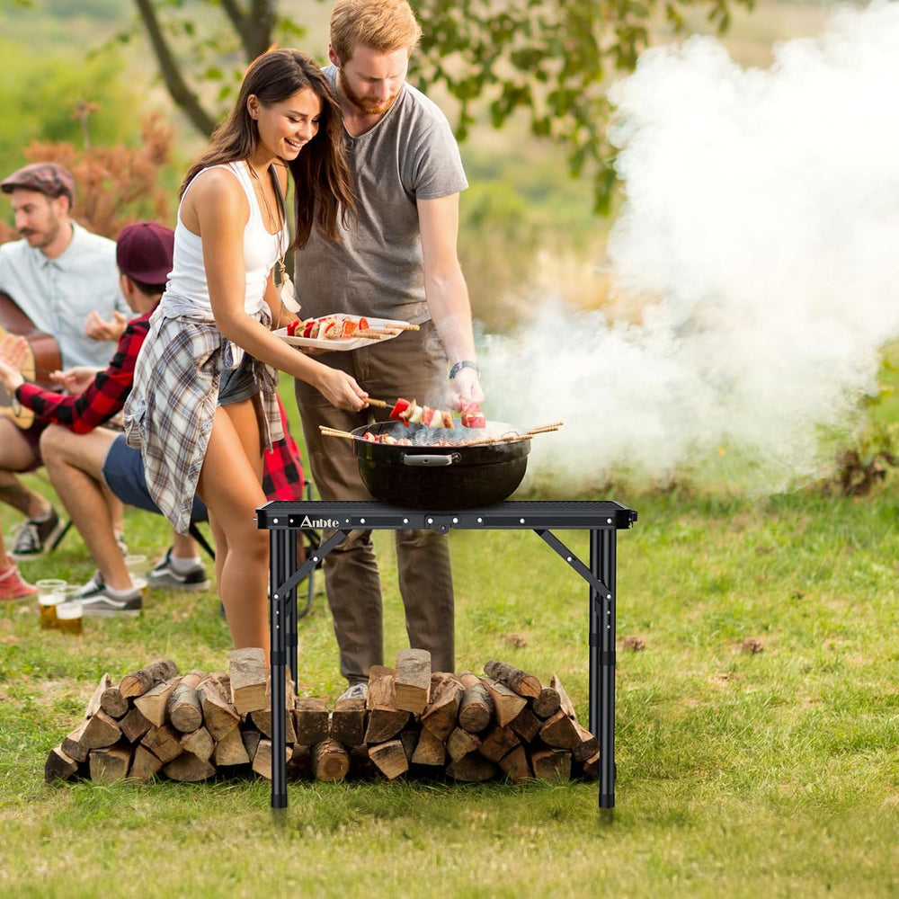 2 ft Folding Grill Table, Aluminum Camping Table 3 Heights Max 27.5"