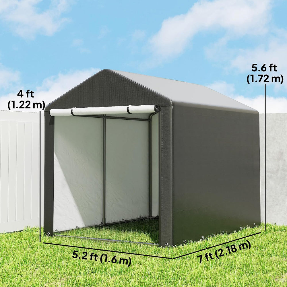 Outsunny 5.2 x 7.2 ft Portable Storage Shed Heavy Duty Outdoor Shed, Black