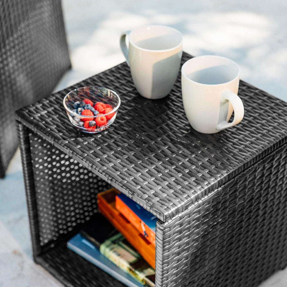 Nestl Wicker Patio Furniture Set - 3 Piece Bistro Table and Chairs Set of 2, ...