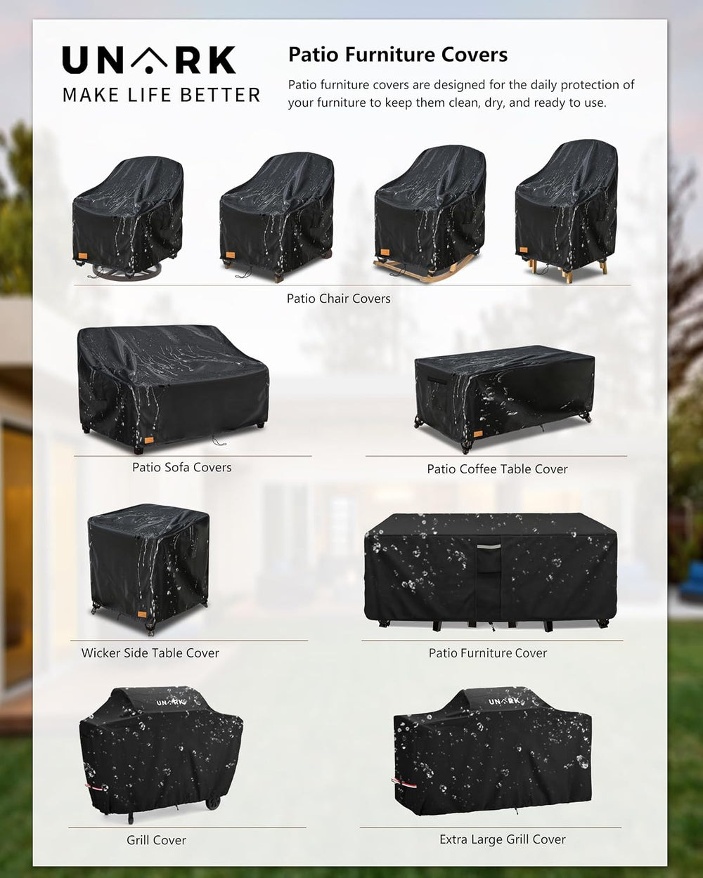 Outdoor Furniture Covers Waterproof for Patio Furniture Set, Heavy Duty 600D ...