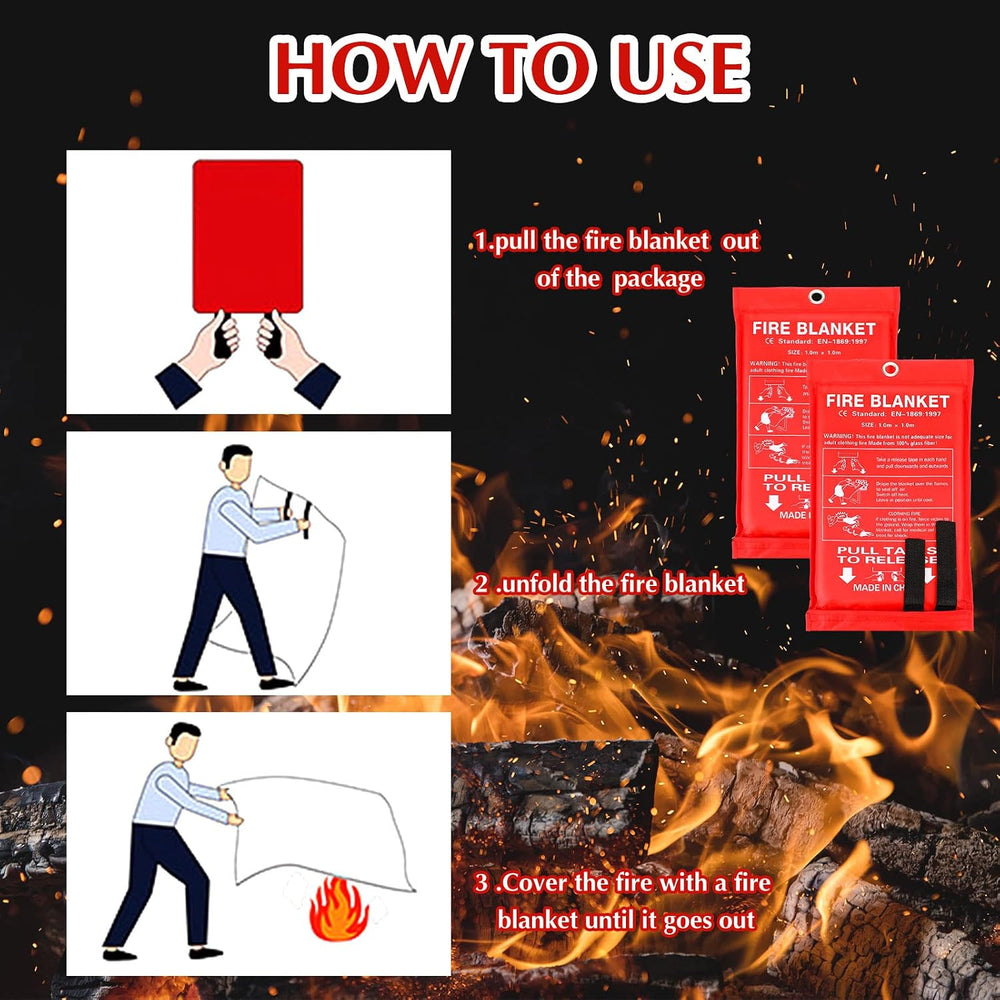 Macarrie 10 Pack 39" X 39" Fire Blanket Emergency for Home Kitchen,...