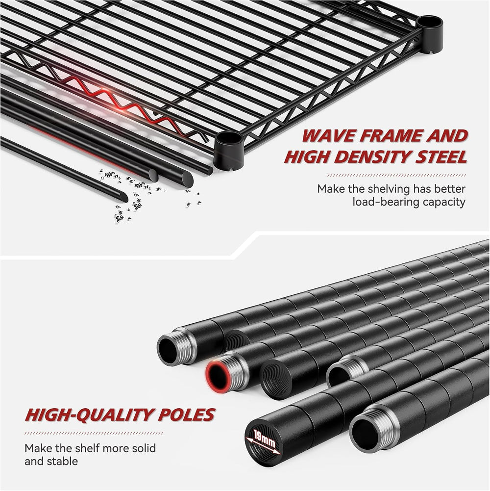 REIBII 72.2" H Storage Shelves, Space Saving&6 Tier Adjustable, for ...
