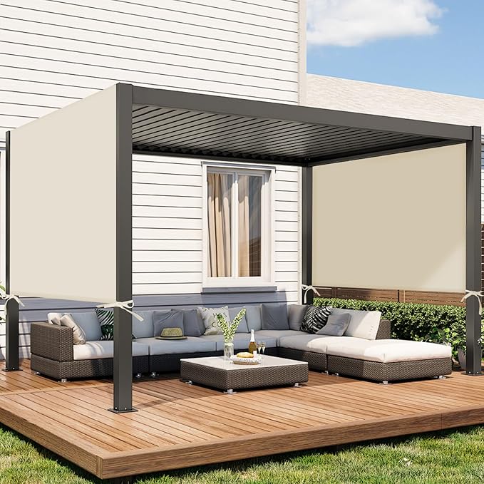 Universal Canopy Cover Replacement for 17x6.8 Ft Outdoor Pergola Structure, G...