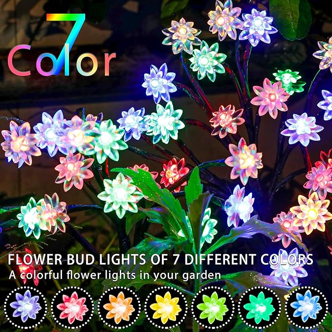 TONULAX Solar Garden Lights - Upgraded Landscape Tree Lights with Larger Sola...