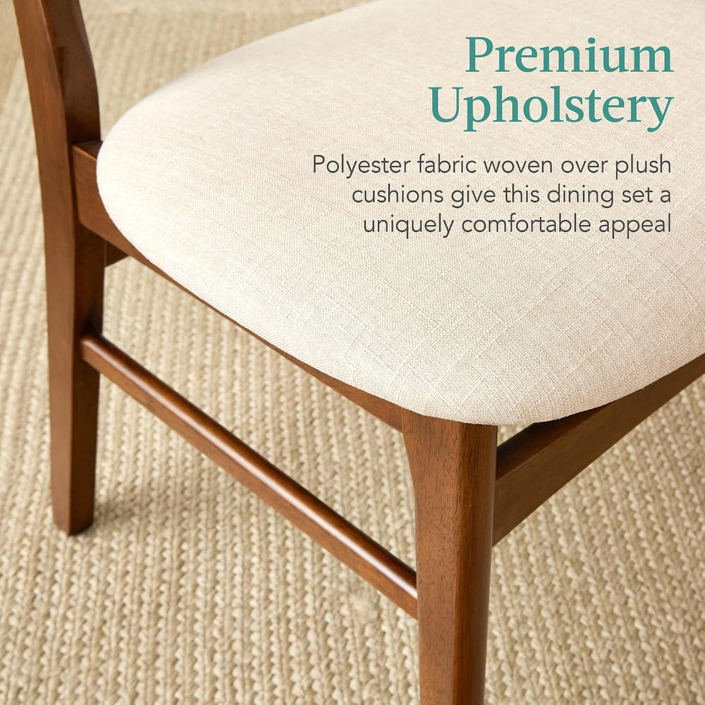Best Choice Products 6-Piece Wooden Dining Set, Mid-Century Modern Table &...