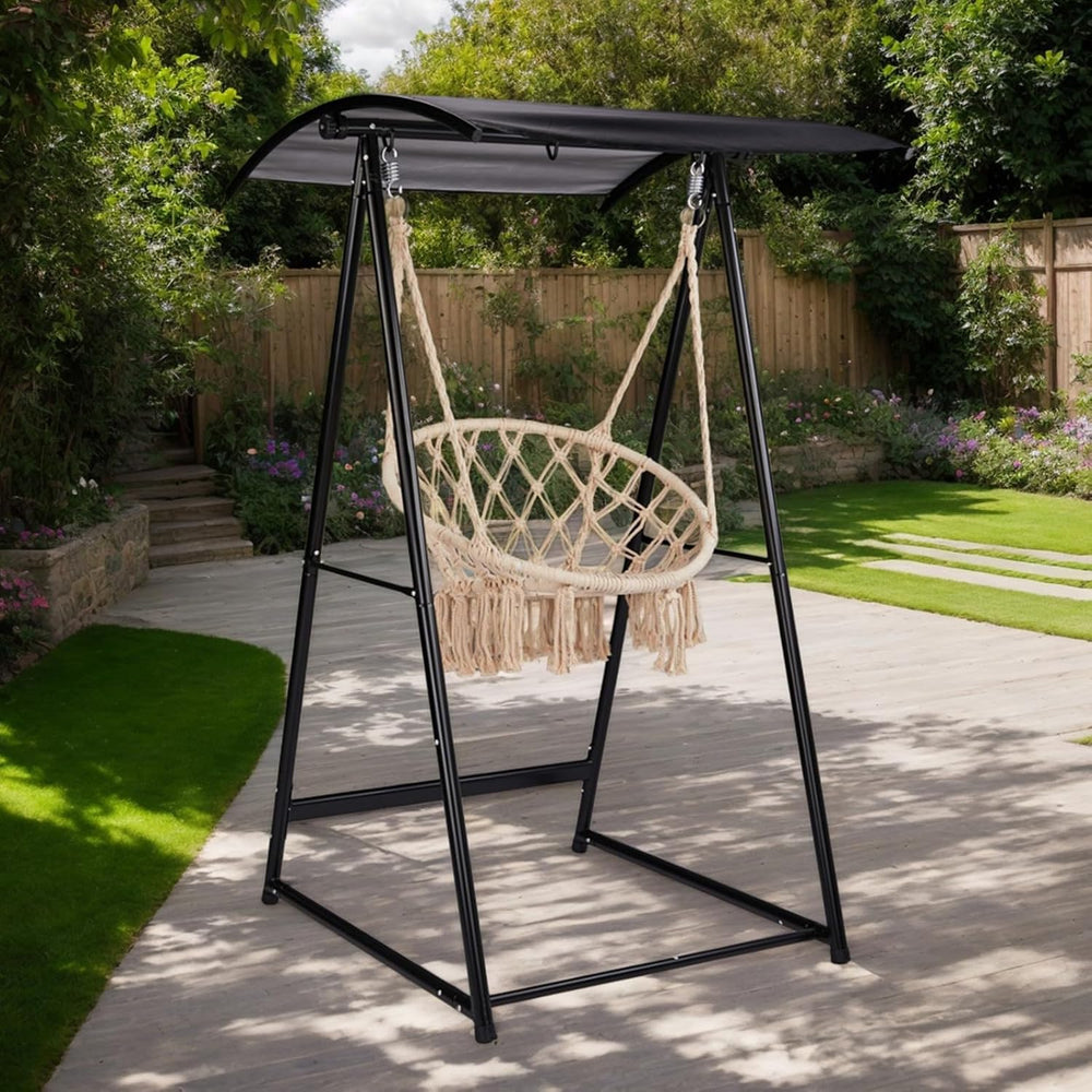 Outdoor Hammock Chair Stand, Heavy Duty A-Frame Metal with Powder-Coated Fini...