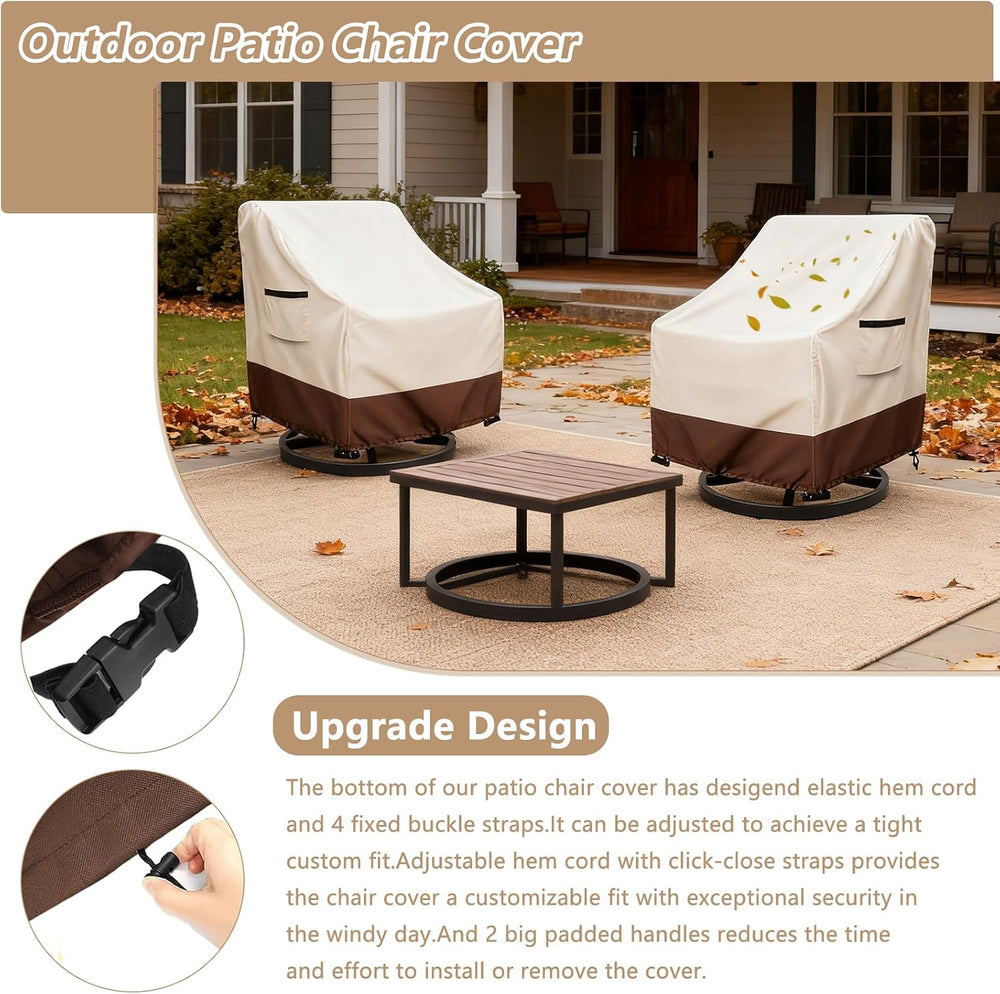 Outdoor Swivel Chair Covers Waterproof, 2 Pack 600D Heavy Duty Patio Furnitur...