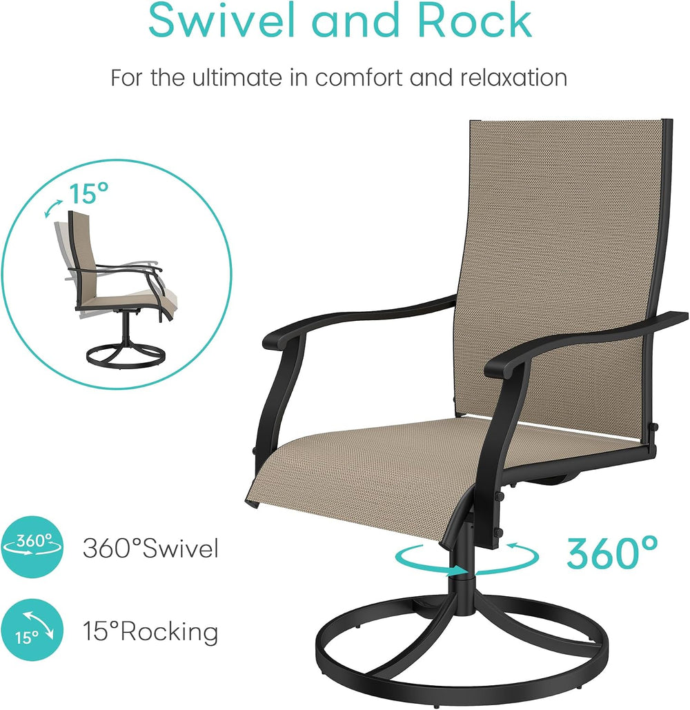 Patio Chairs Set of 2, Outdoor Chairs Set of 2, Khaki