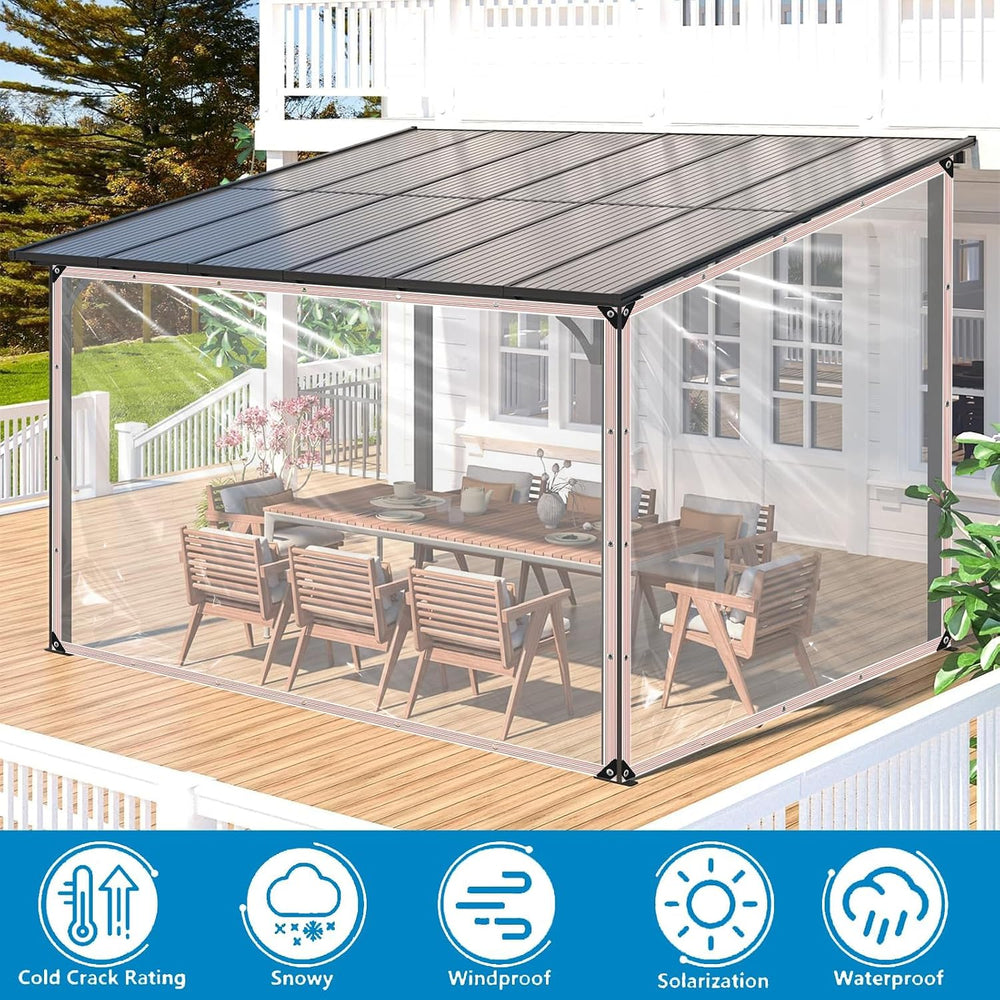 Clear Vinyl Tarp 8x12ft,10 Mil UV Resistant Waterproof Cover