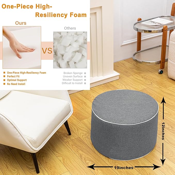 Outdoor Ottoman Outdoor Ottomans for Patio 19x12 Inches Modern Lightweight Fo...