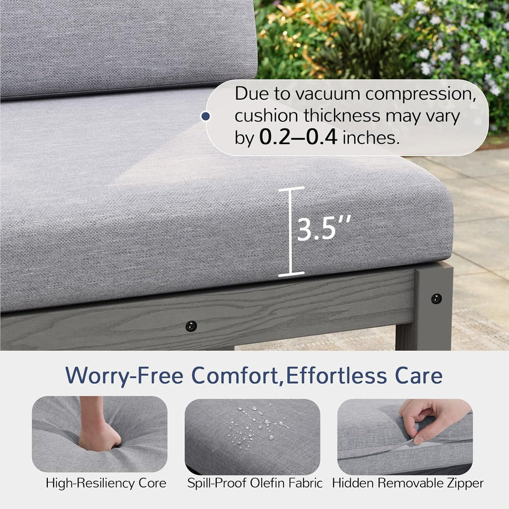 Stoog Patio Furniture Set, 6-Piece All-Weather Outdoor Sectional Sofa Set - M...