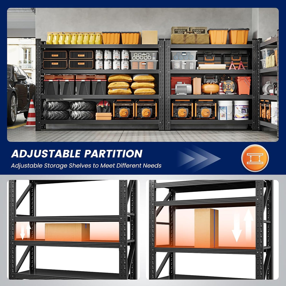 Yizosh 40" W Garage Shelving,4-Tier Heavy Duty Garage Storage,Utility Sh...
