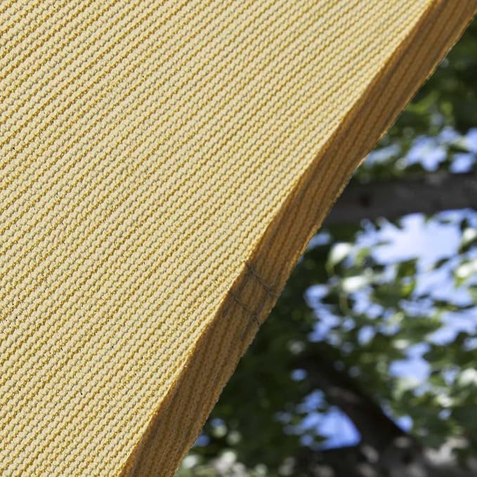 Amgo 22' x 22' x 22' Sand Beige Triangle Sun Shade Sail UPF50+ Ca...