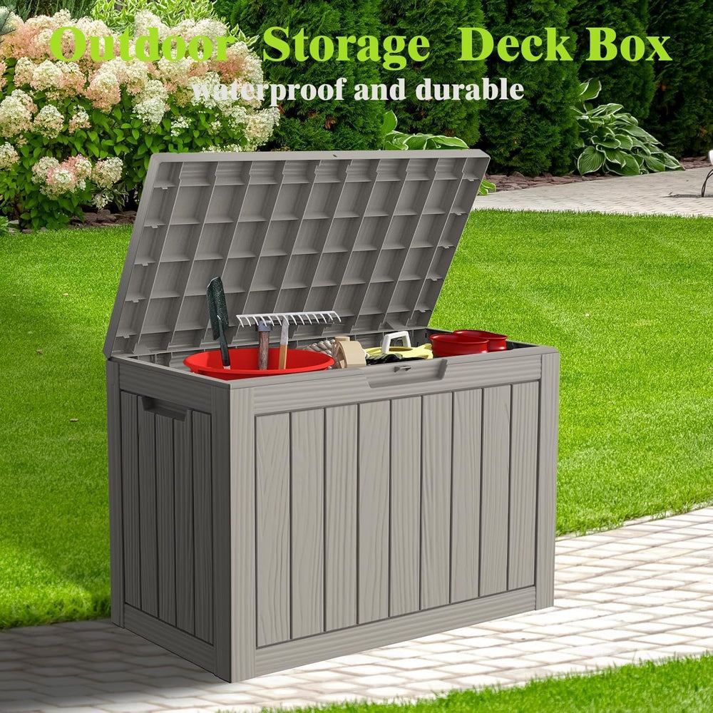 Outdoor Deck Storage Box, 50 Gallon Deck Box,Lockable Patio Storage Bench