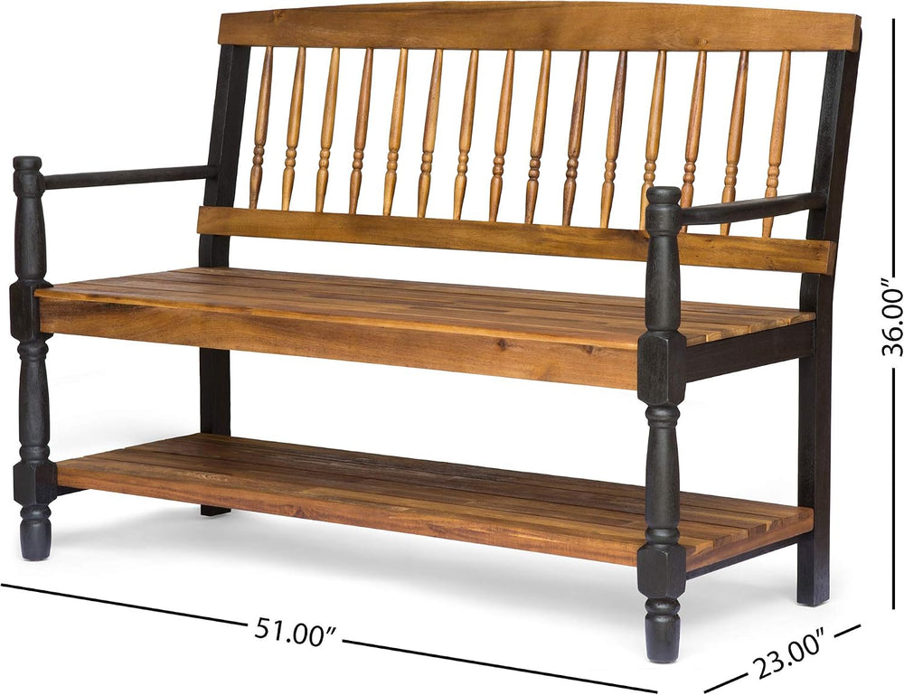 Great Deal Furniture Christopher Knight Home Daphne Outdoor Acacia Wood Bench...