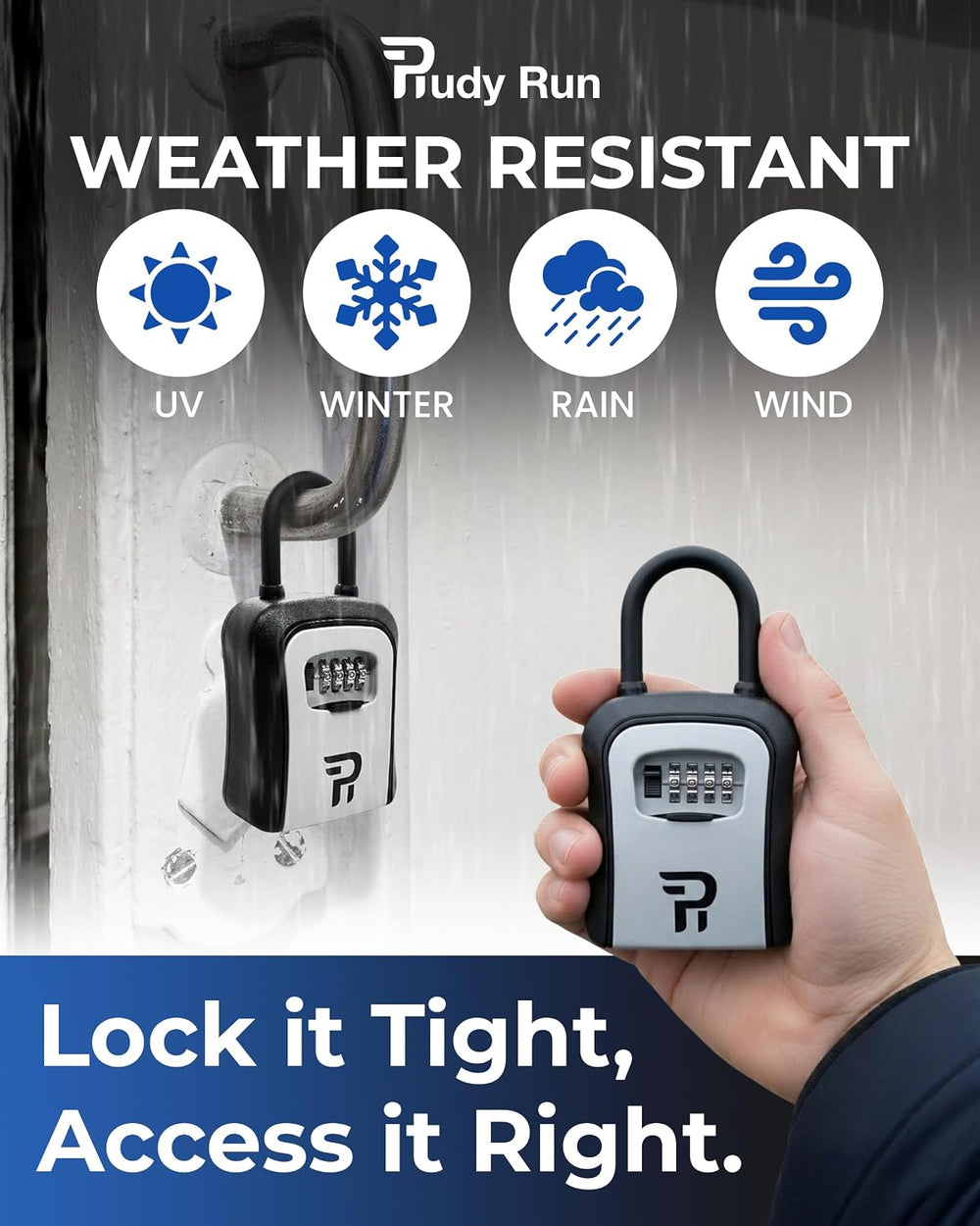 Key Lock Box for Outside – Large Outdoor Lockbox for Keys with Code, 4-Digit ...