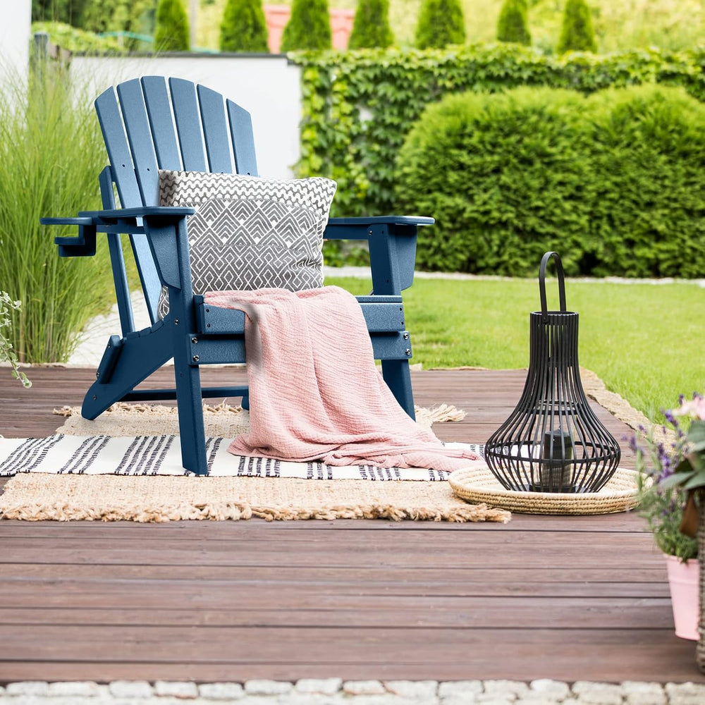 FUNBERRY Oversized Folding Adirondack Chair Set of 2, Fire Pit Chair 400LBS