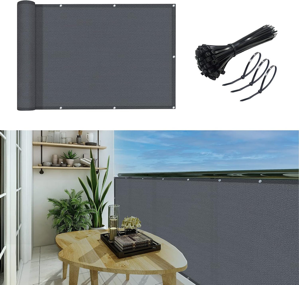 3'x20'Balcony Privacy Screen Cover Fence Cover UV Protection Weatherp...