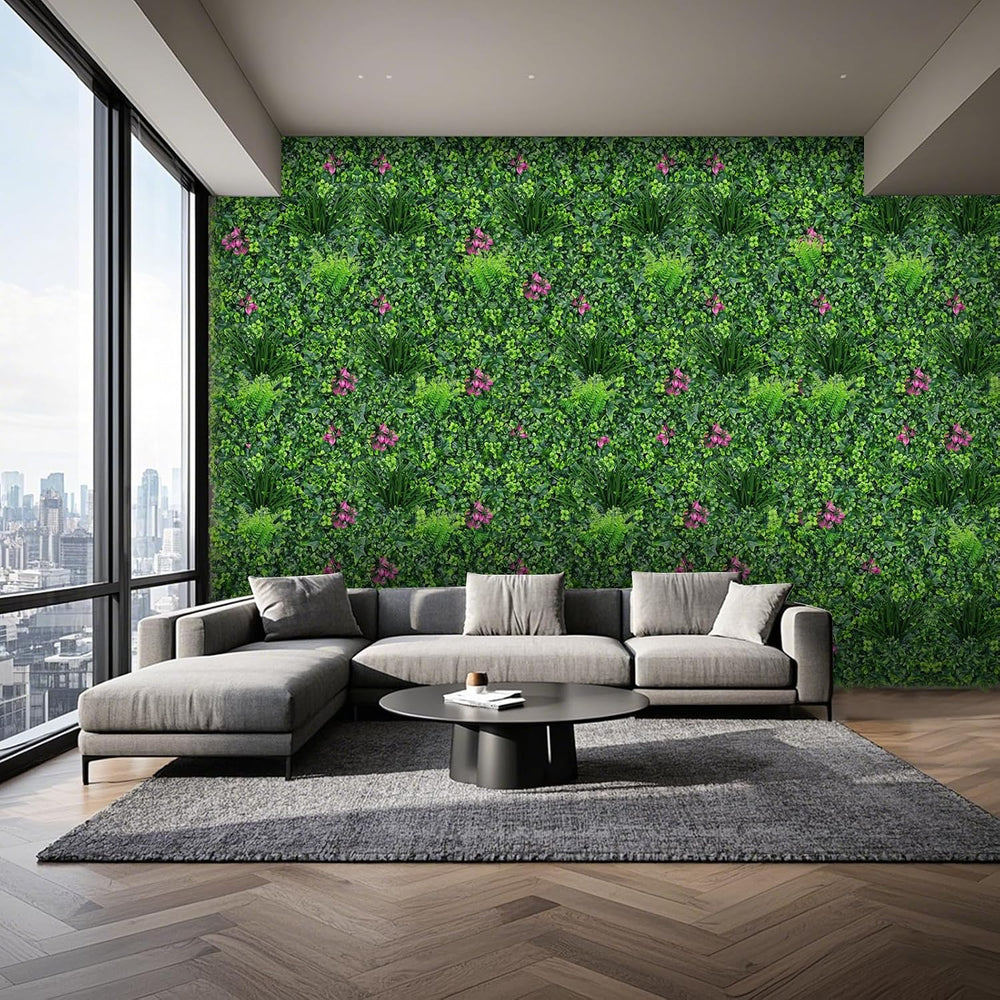Yangrass Artificial Grass Wall Roll with Mint Leaves,60x120 Inch (50 sqft)