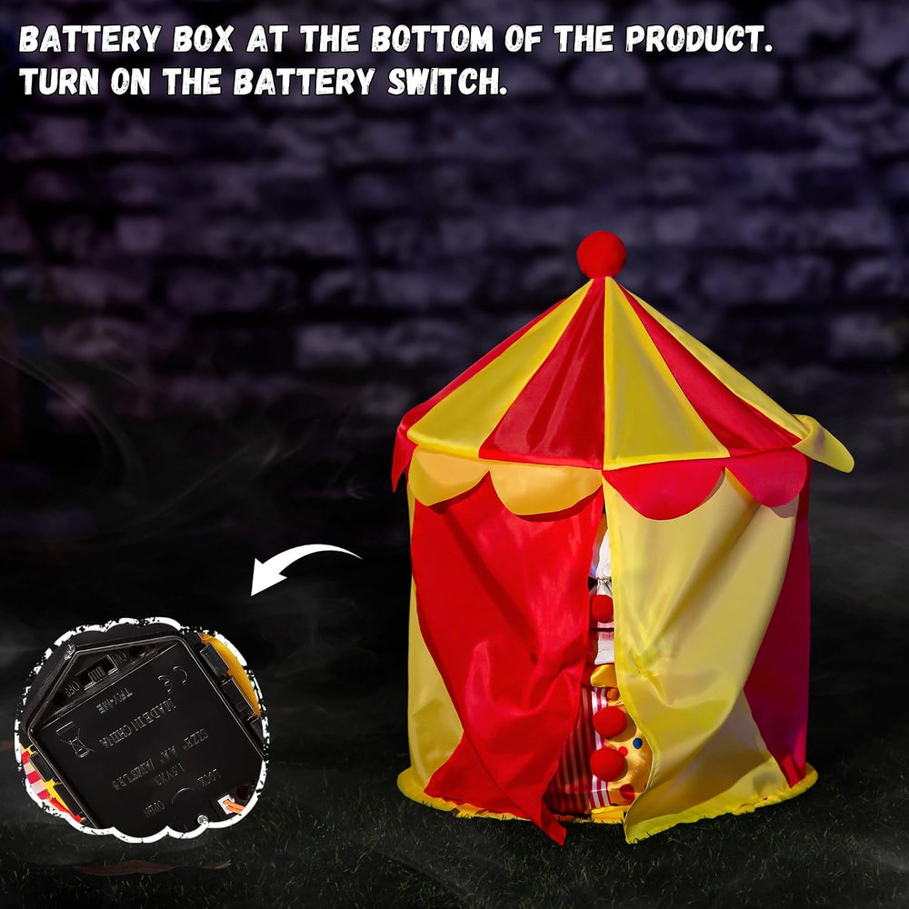 Halloween Animatronic Clown Circus Tent Decoration Creepy Peek-a-Boo Clown wi...