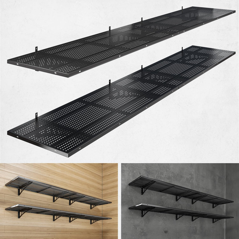 4-Pack 1.5x4ft Heavy Duty Garage Wall Shelving, 1000 lbs Load Capacity, Garag...