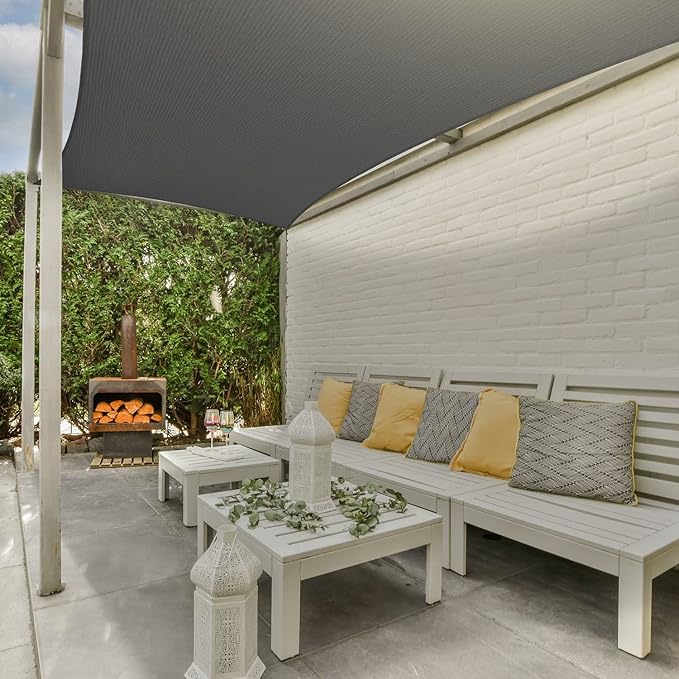 AsterOutdoor Sun Shade Sail Rectangle 10' x 10' UV Block Canopy for P...