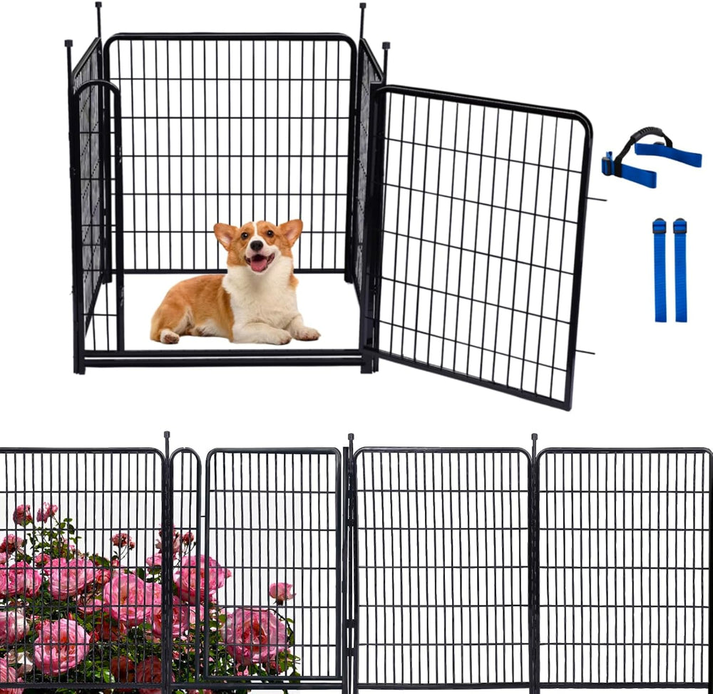 Tall Garden Fence Animal Barrier, 48 in(H) Fencing for Garden Beds, 4 Panels ...