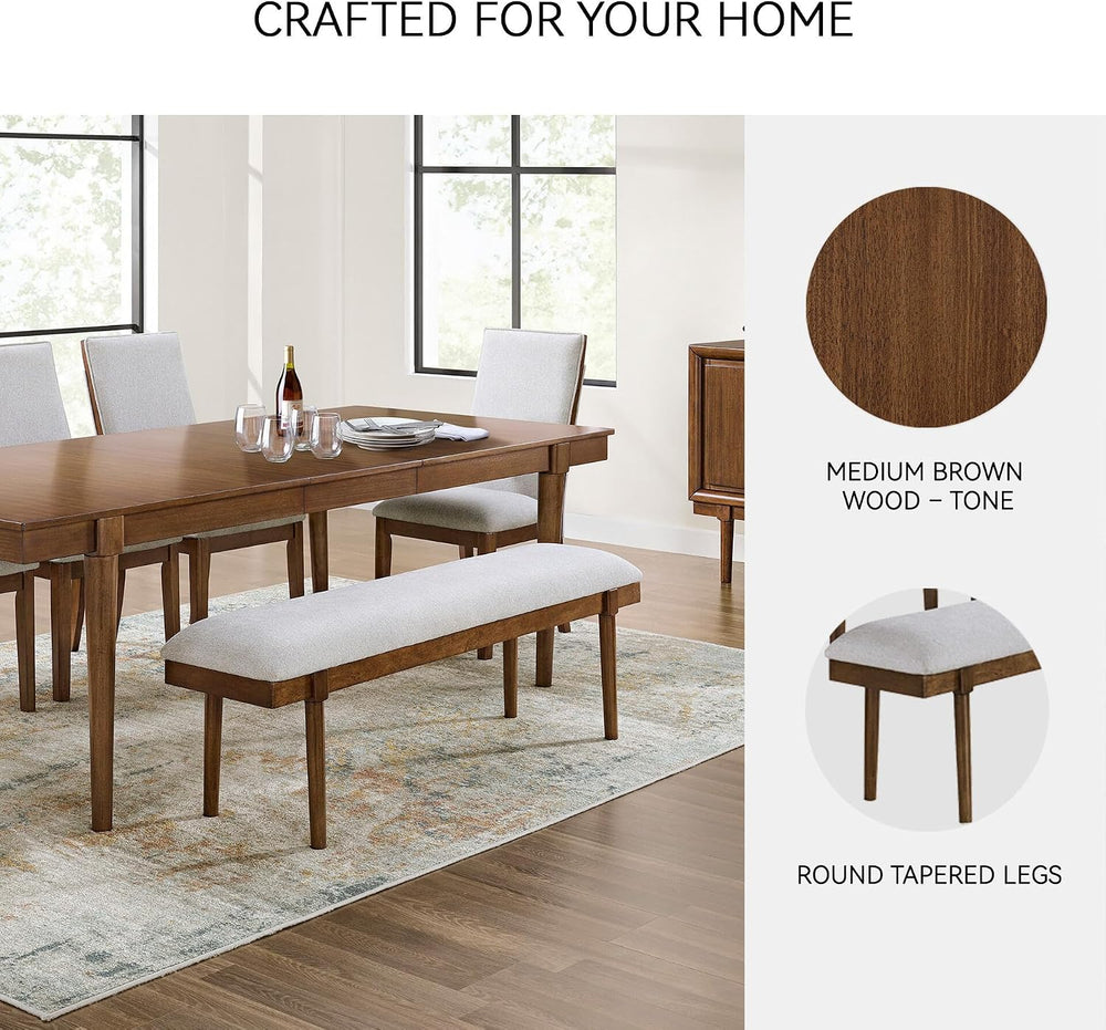 Signature Design by Ashley Dining Bench, 59" Backless Upholstered Wood