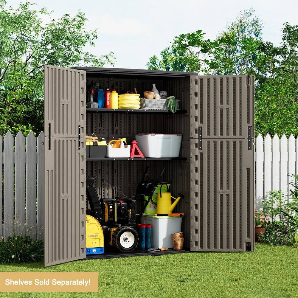 KINYING Outdoor Vertical Storage Shed,57 Cu.ft Outdoor Storage Cabinet Waterp...