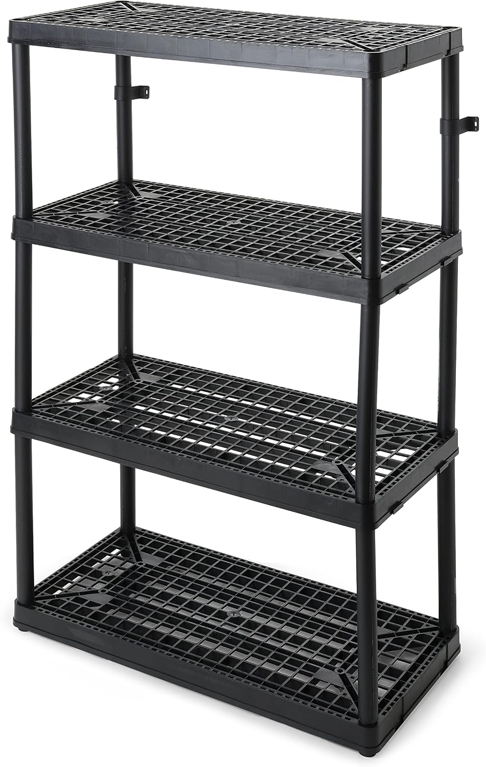 Gracious Living 4-Shelf Heavy-Duty Shelving Storage Rack for Home, Black