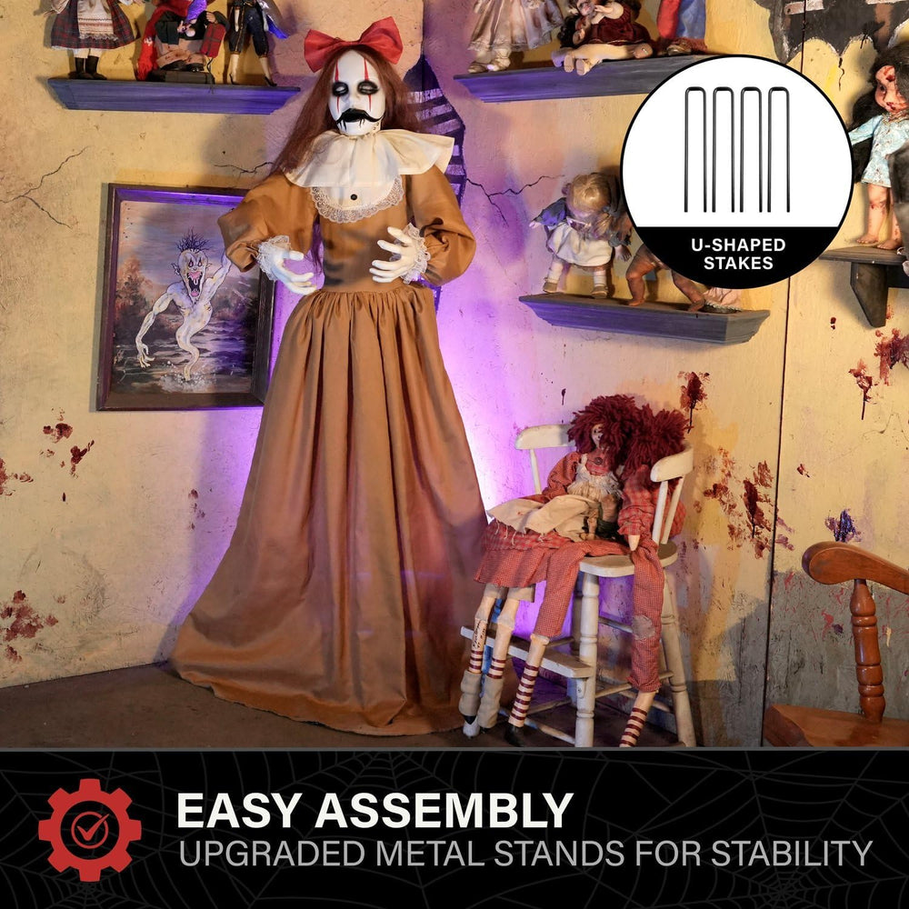 Haunted Hill Farm 5.4-Ft. Pop-Up Creepy Lady Halloween Animatronic
