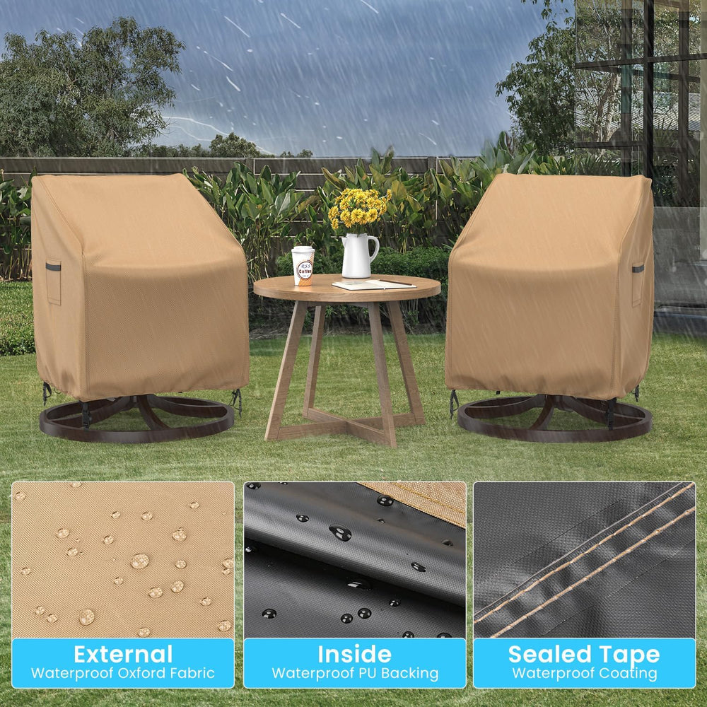 Swivel Patio Chair Covers, 2 Pack Waterproof Outdoor Rocking Chair Covers, La...