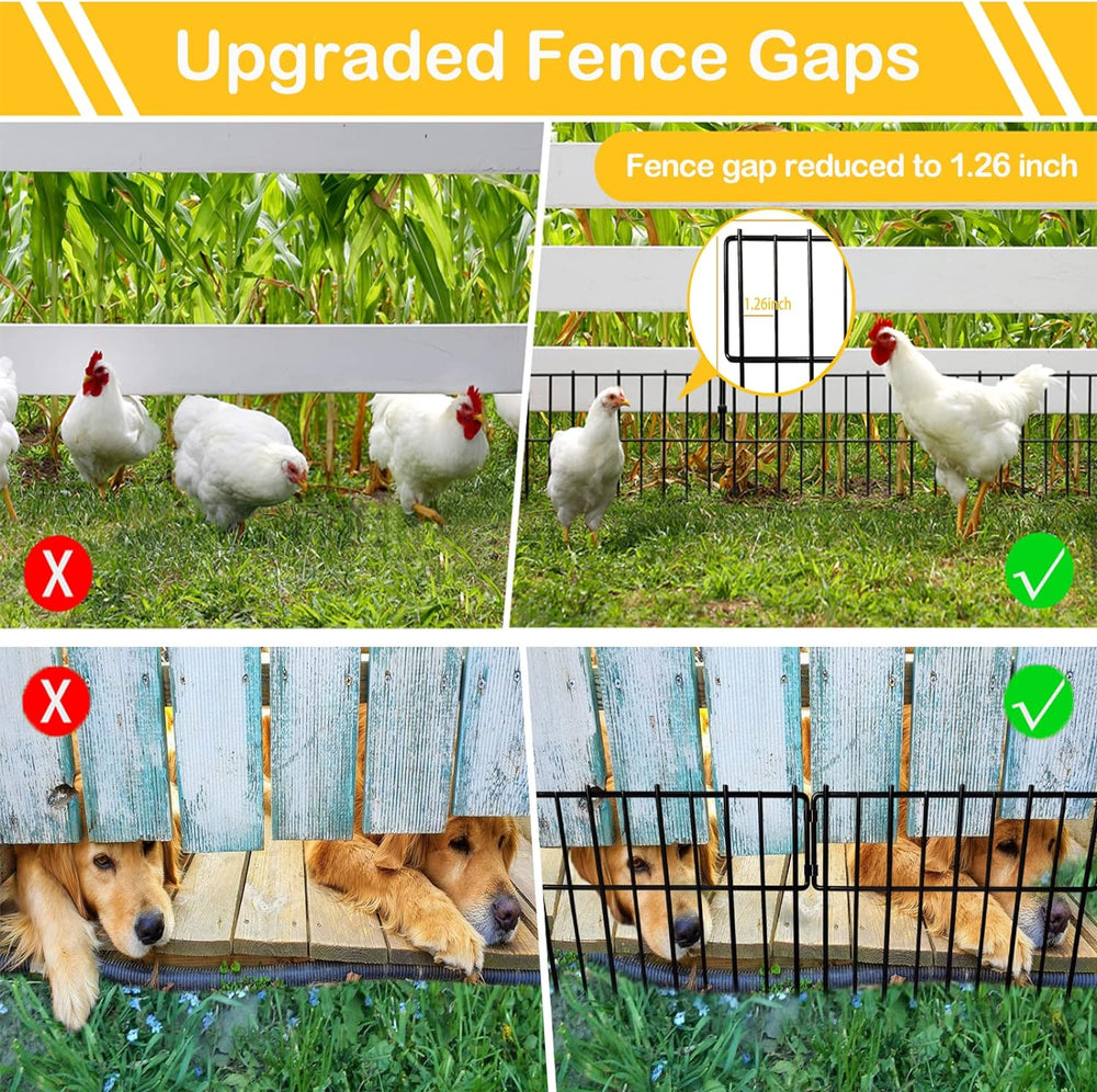 26 Pack Animal Barrier Fence, 12In(H) x 28.00Ft(L) Upgrade 1.26 in Gap Decora...