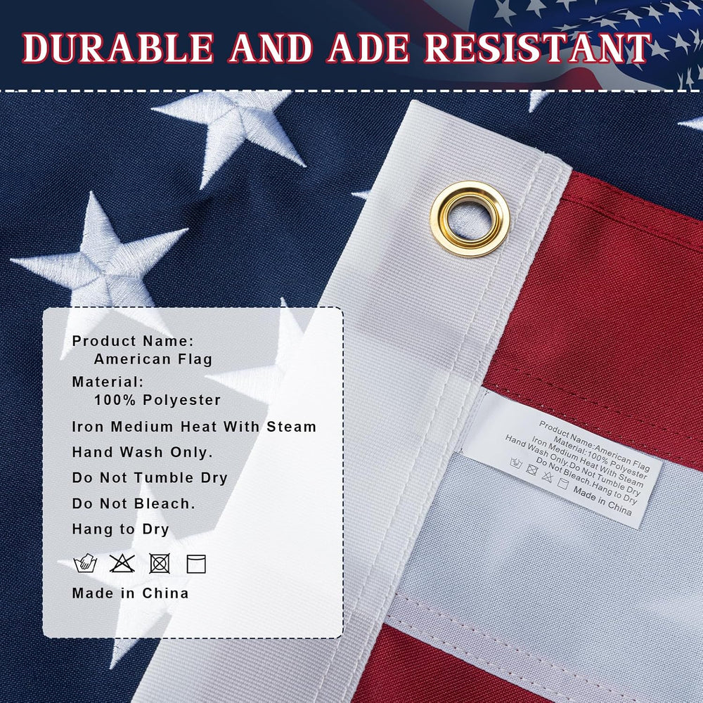 GYaozii 4x6Ft American Flags for Outside, Heavy Duty Spun US Flag TearProof