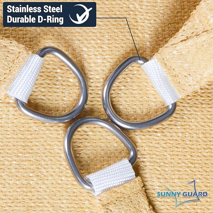 SUNNY GUARD Sun Shade Sail 8' X 16' Rectangle Sand UV Block Sunshade ...