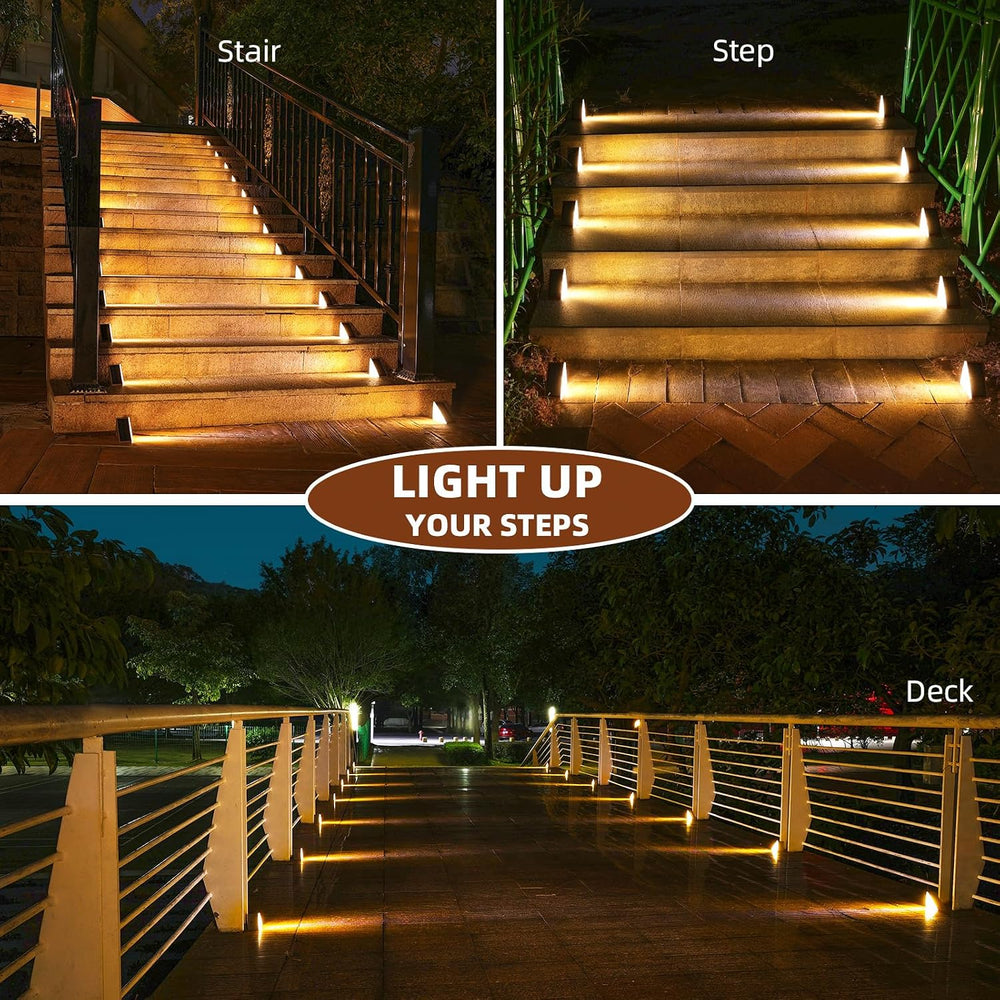 NIORSUN Outdoor Stair Lights 6 Pack, Solar Step Lights IP67 Waterproof with 1...