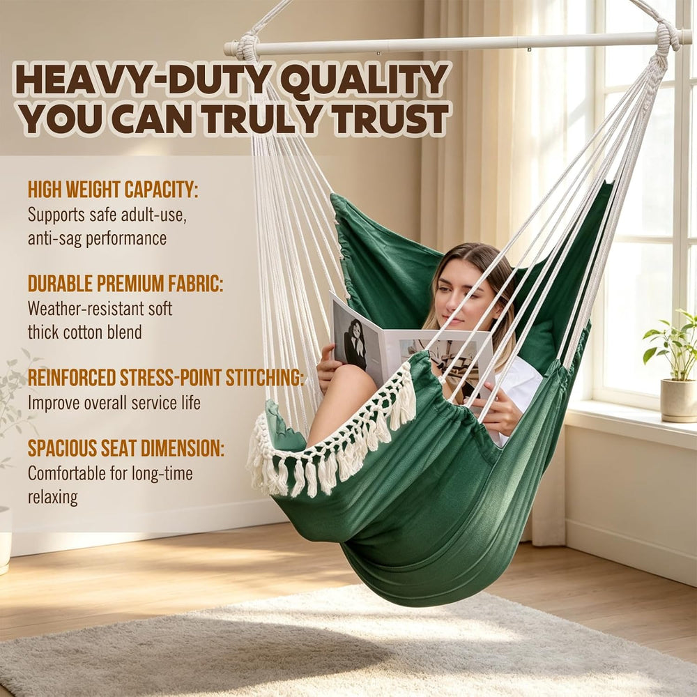 Chihee Hammock Chair Foot Rest 2 Cushions Max 500 lb Metal Spreader Bar