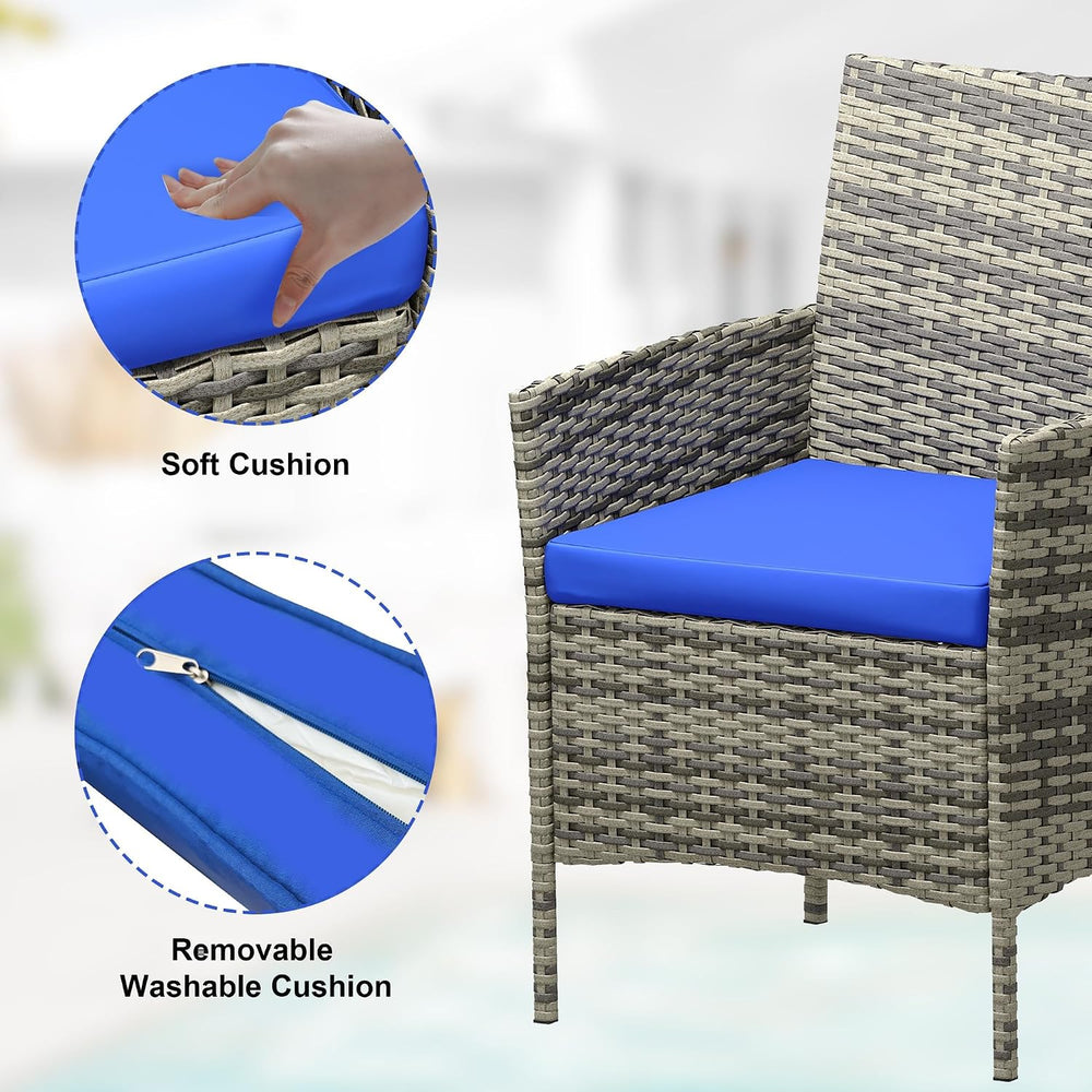 GAOMON 3 Pieces Patio Furniture Sets, Outdoor PE Rattan Porch Chairs with Sof...