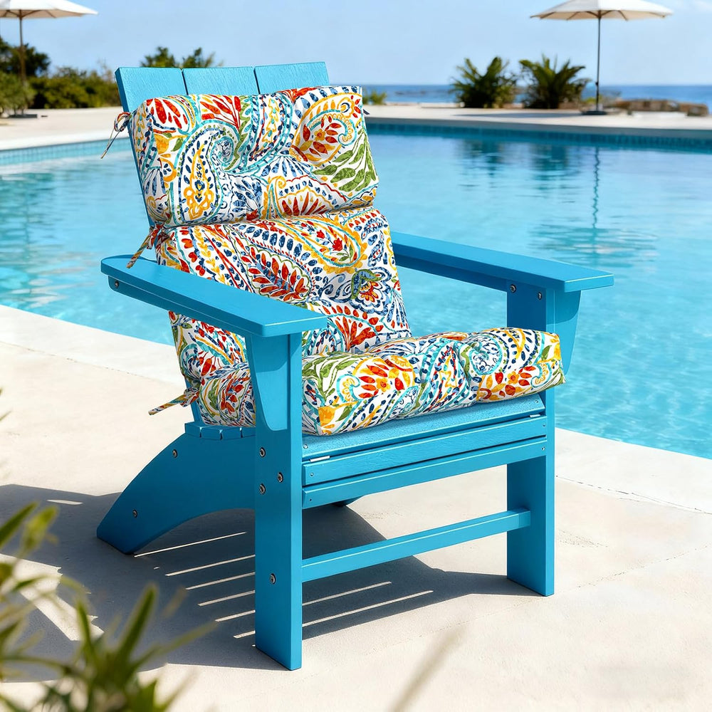 LVTXIII 2 Pack Outdoor High Back Cushions, 22" W x 20" D Tufted Sea...