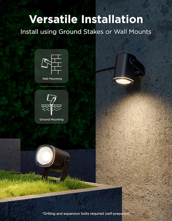 Govee Outdoor Spot Lights 2, IP67 Waterproof Spotlights, Landscape Lights Wor...