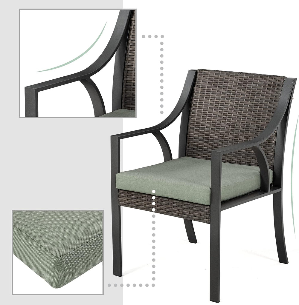 7 Piece Patio Dining Set,Outdoor Dining Set,Outdoor Patio Dining Set.Wicker R...