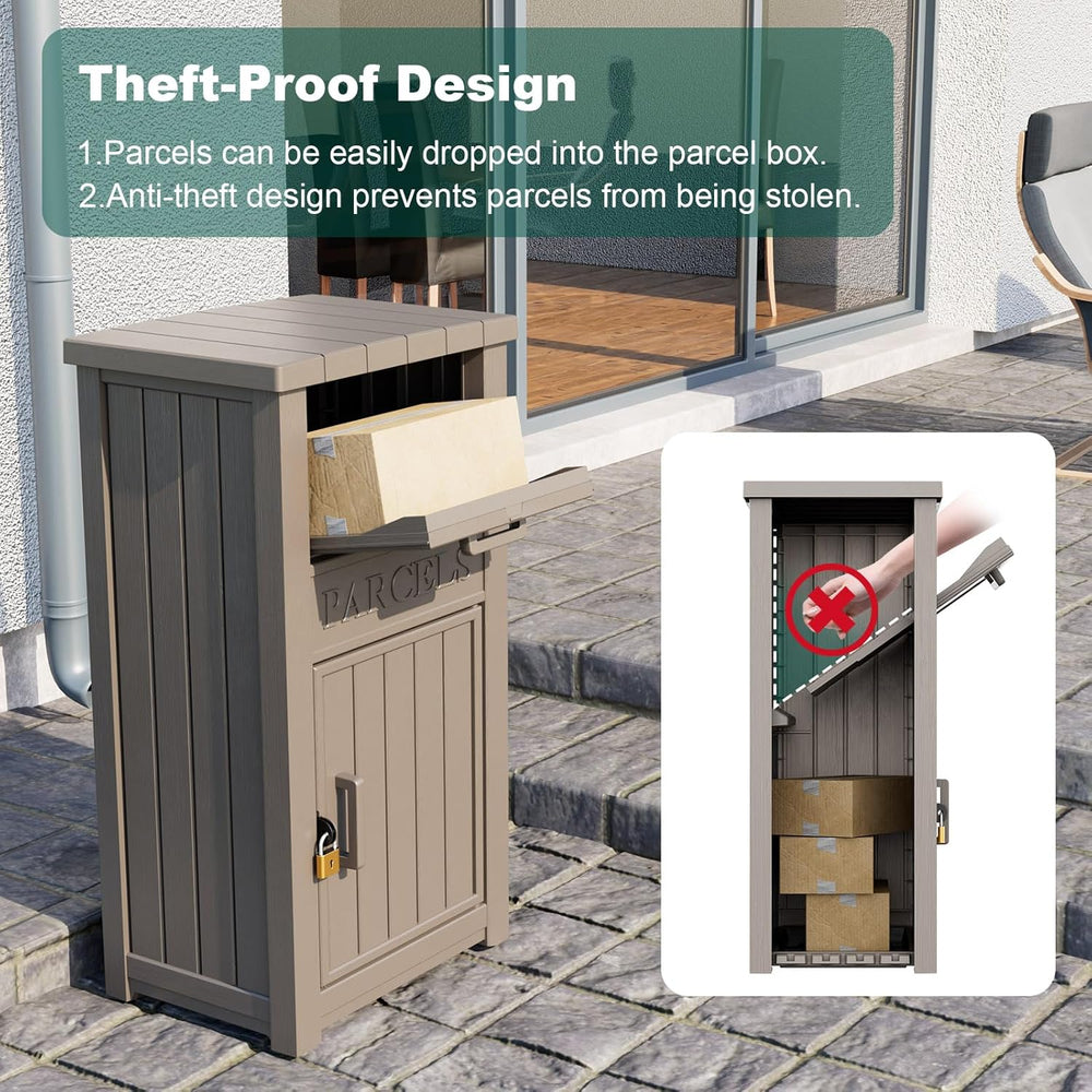 Package Delivery Box for Outside, Large Parcel Drop Box with Lockable Secure,...