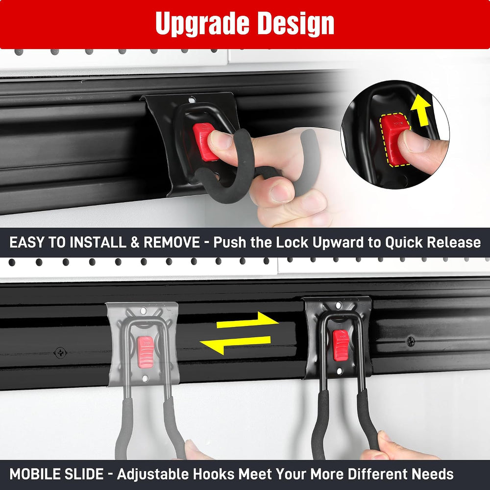 WORKPRO 64" Garage Tool Organizer Wall Mount with 8 Adjustable Hooks