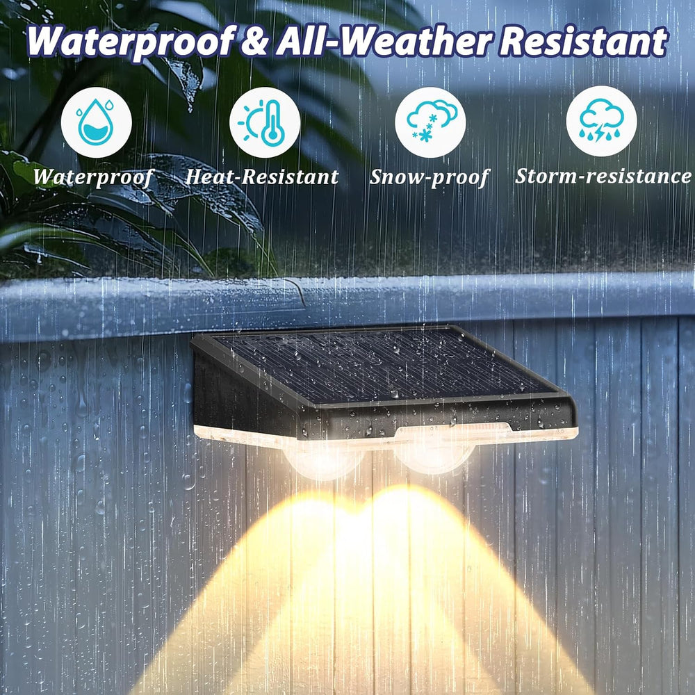 Brightever Solar Fence Lights Outdoor Black 8-Pack, 3000K/5000K/6500K