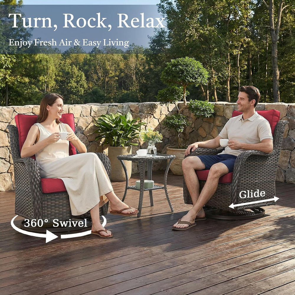 6 Piece Patio Furniture Set with Ottoman - All Weather Patio Conversation Set...