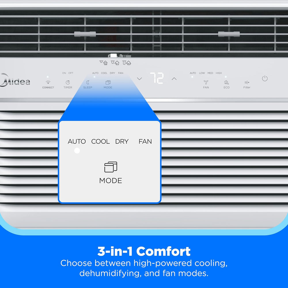 Midea 8,000 BTU Window Air Conditioner, Electronic Control, 350 Sq. Ft.