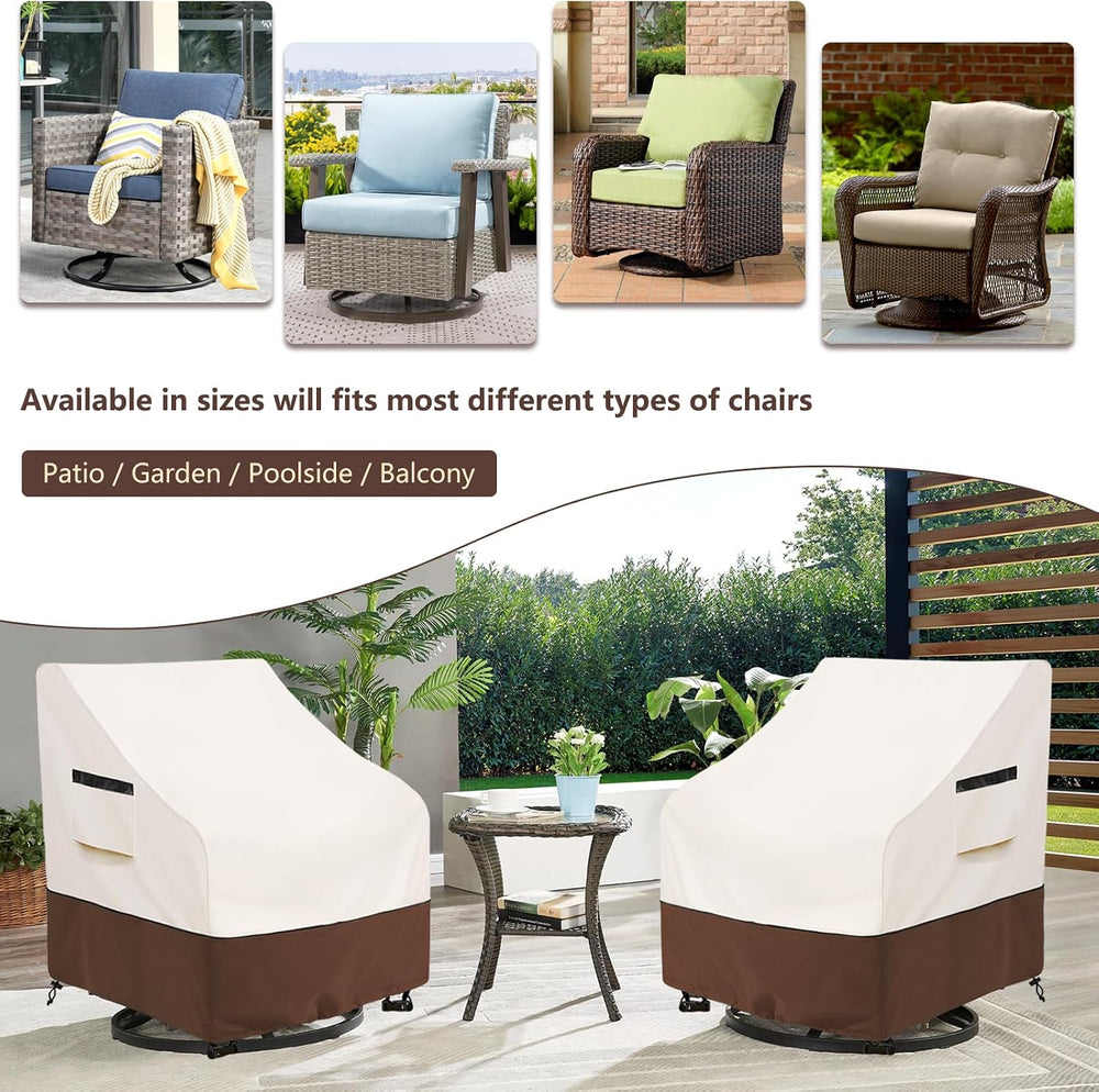 Outdoor Swivel Lounge Chair Cover 2 Pack,Waterproof Patio Chair Covers,27.5W ...