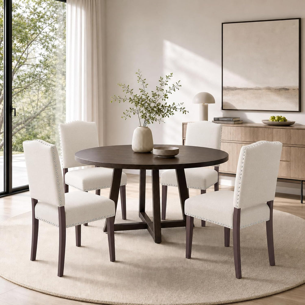 Upholstered Dining Chairs Set of 4 with Thickened Seat Cushion