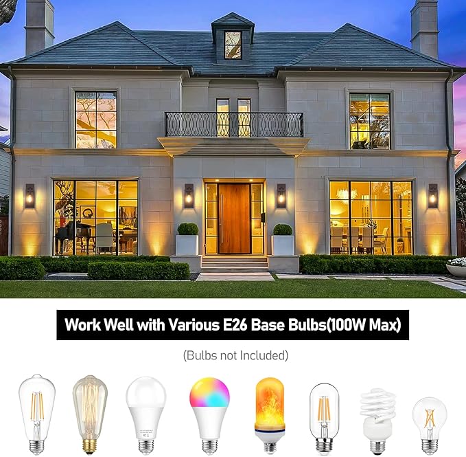 BesLowe Outdoor Wall Light Fixtures, Exterior Waterproof Wall Lanterns, Brown...